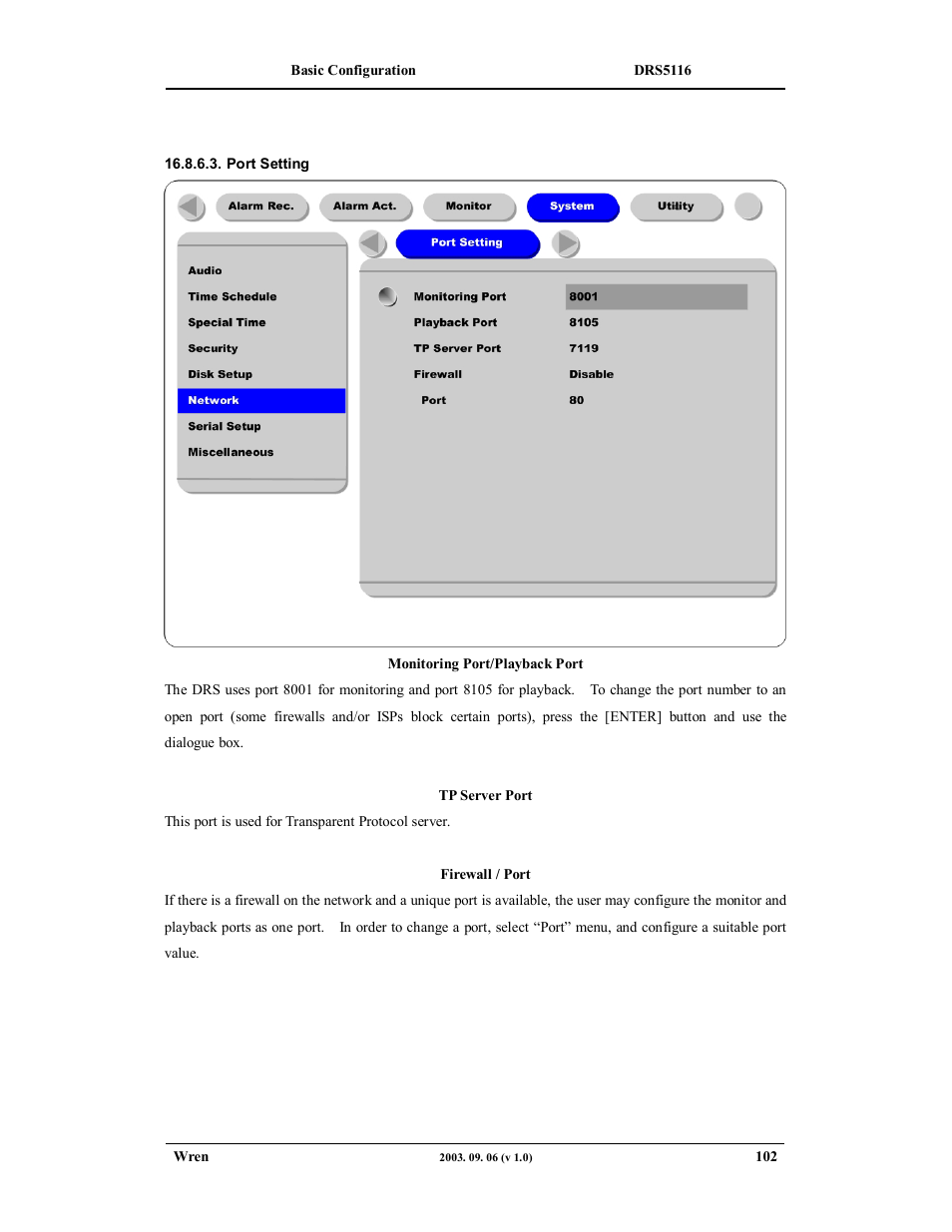 Wren Associates DRS5016 User Manual | Page 102 / 112