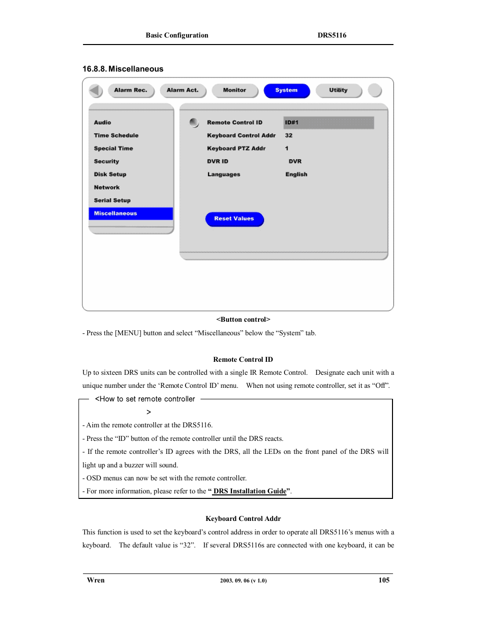 Wren Associates DRS5016 User Manual | Page 105 / 112