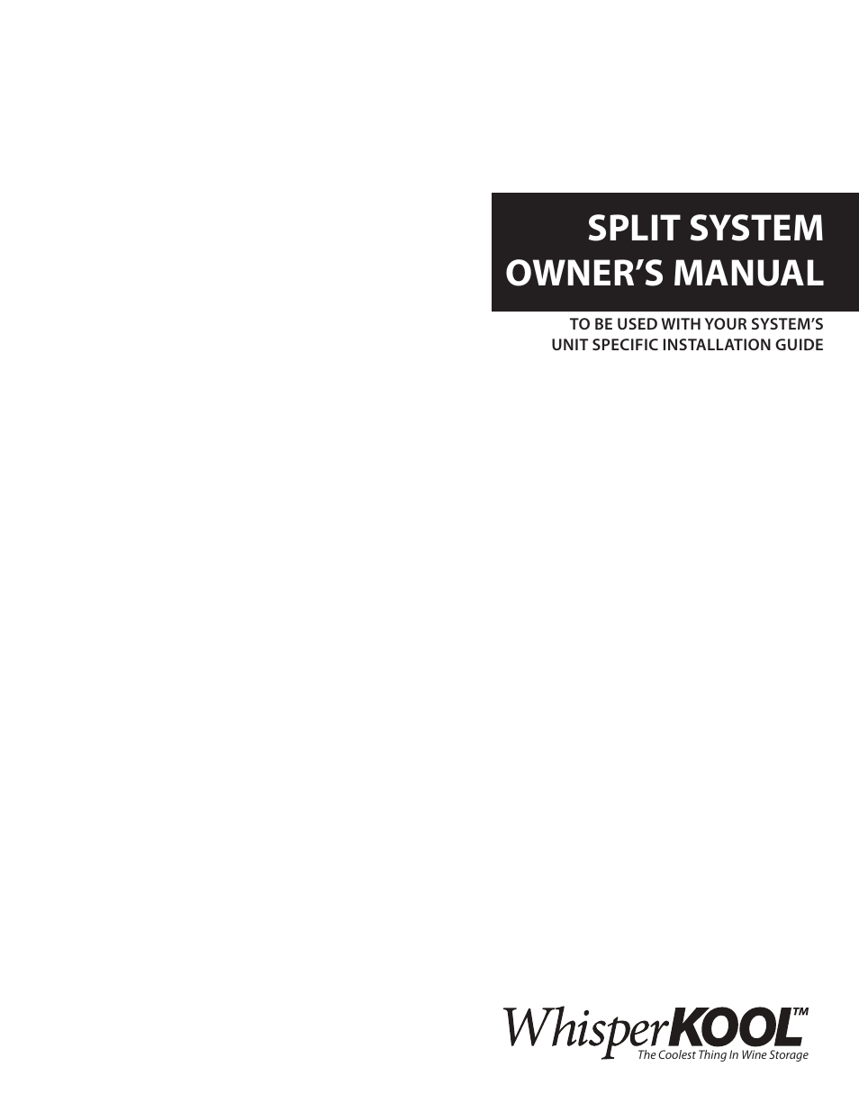 WhisperKool 081310 User Manual | 34 pages