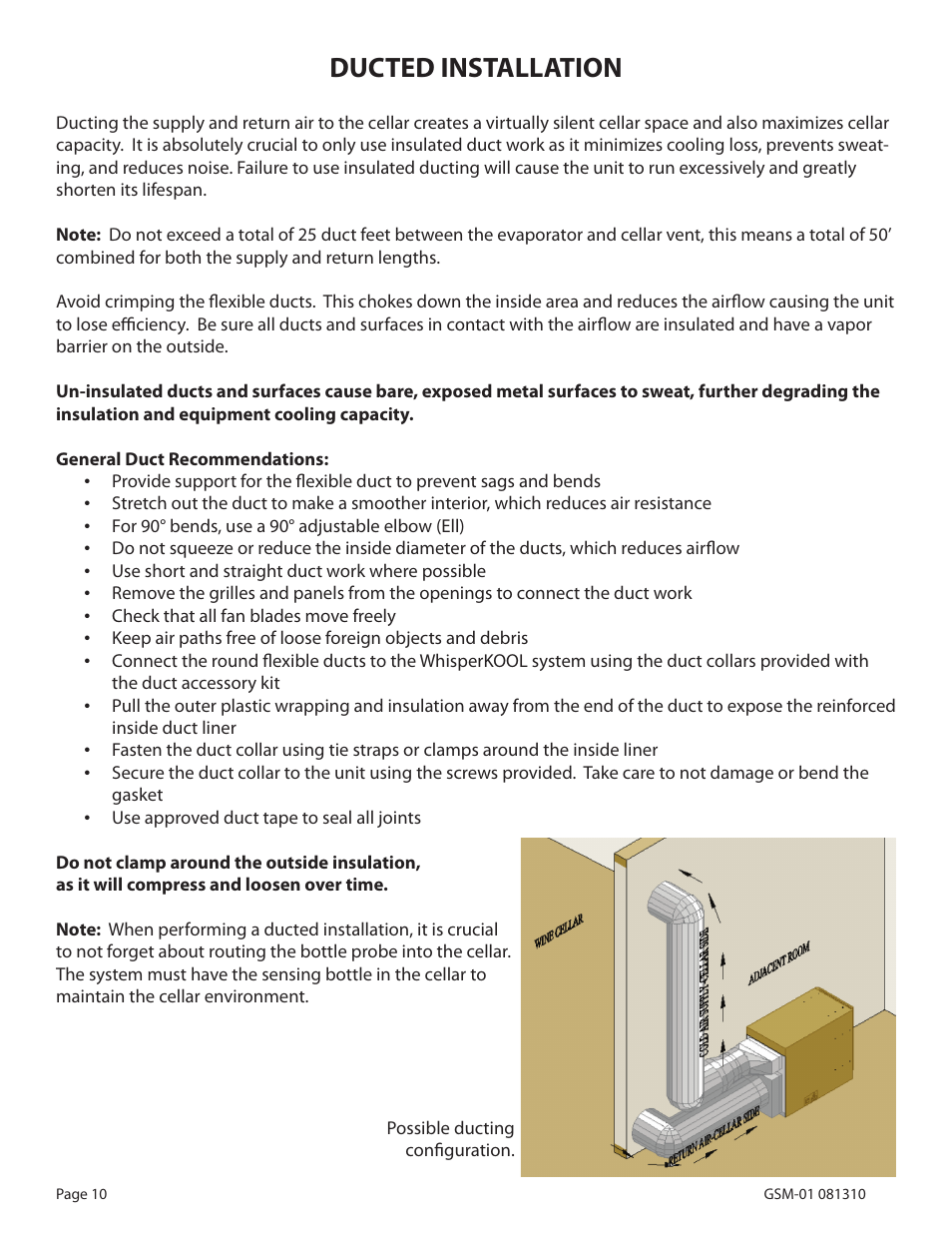 Ducted installation | WhisperKool 081310 User Manual | Page 12 / 34