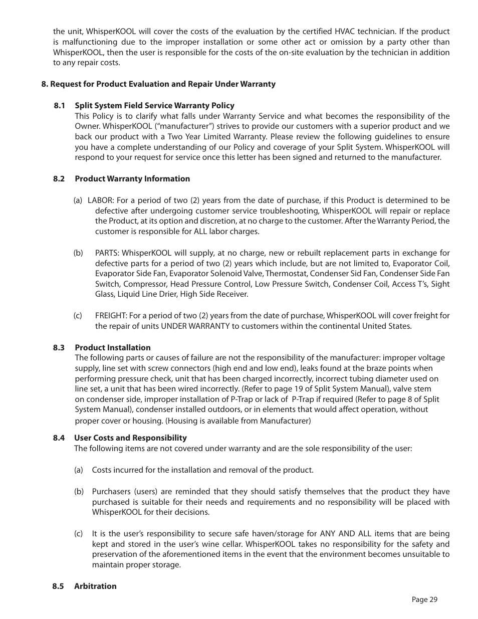 WhisperKool 081310 User Manual | Page 31 / 34