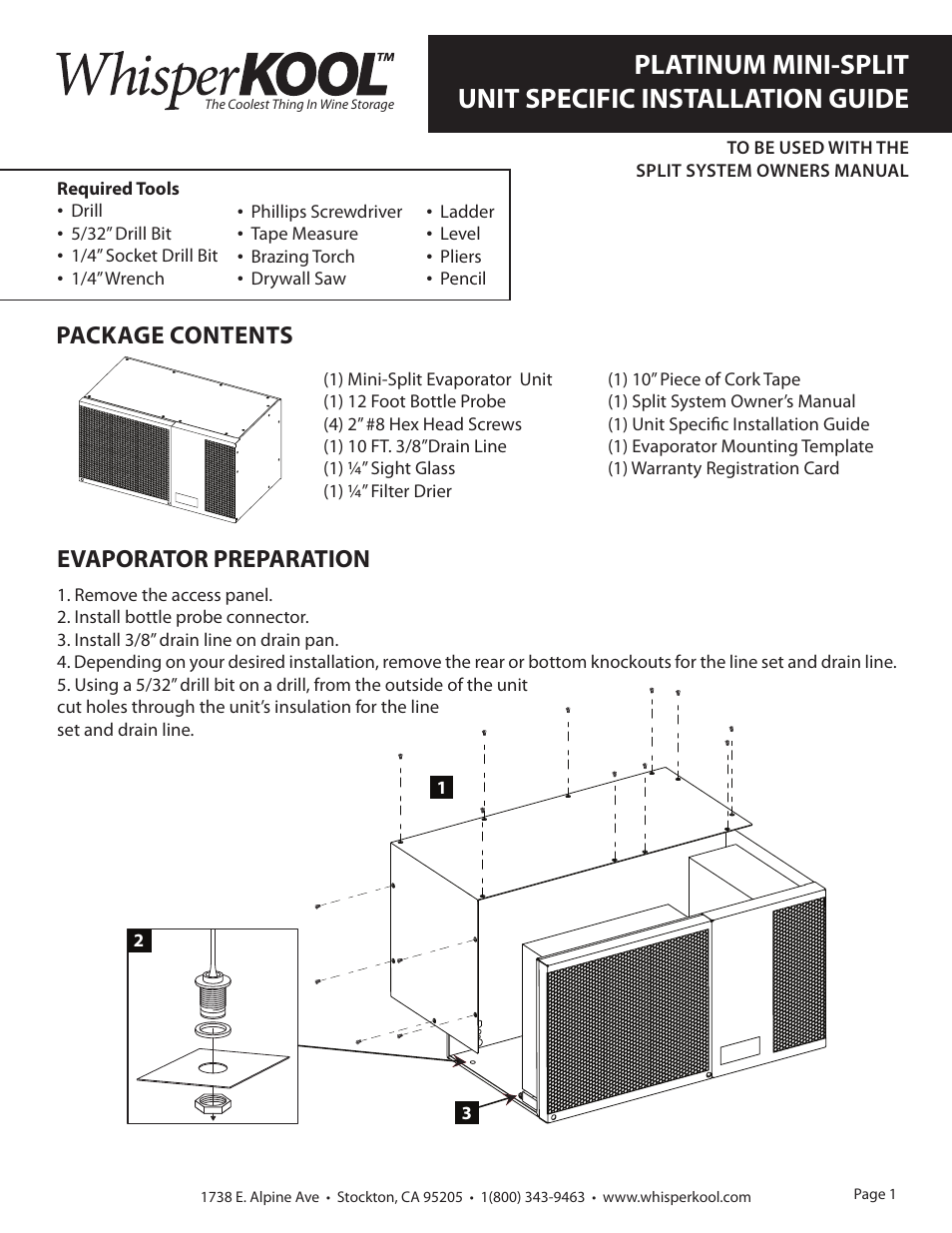 WhisperKool Platinum 2PMS-01 User Manual | 2 pages
