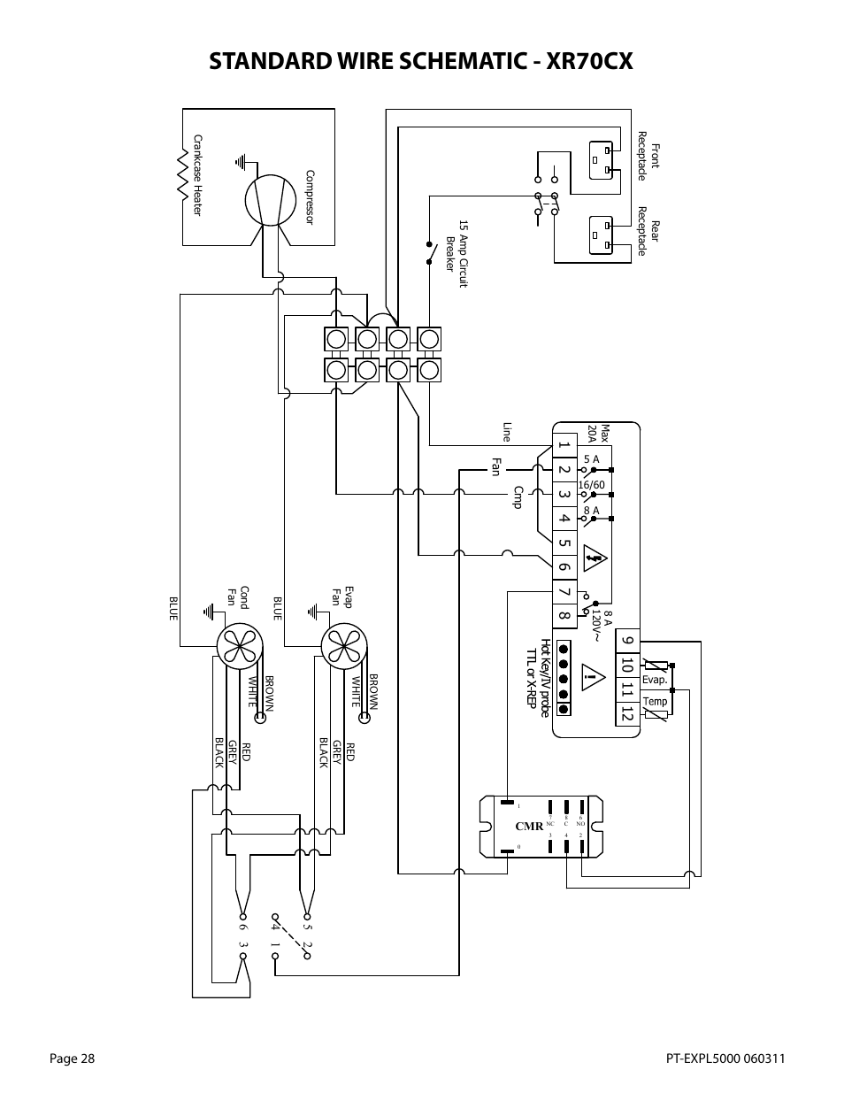 Standard wire schematic - xr70cx | WhisperKool EXTREME 5000TIR User Manual | Page 28 / 42