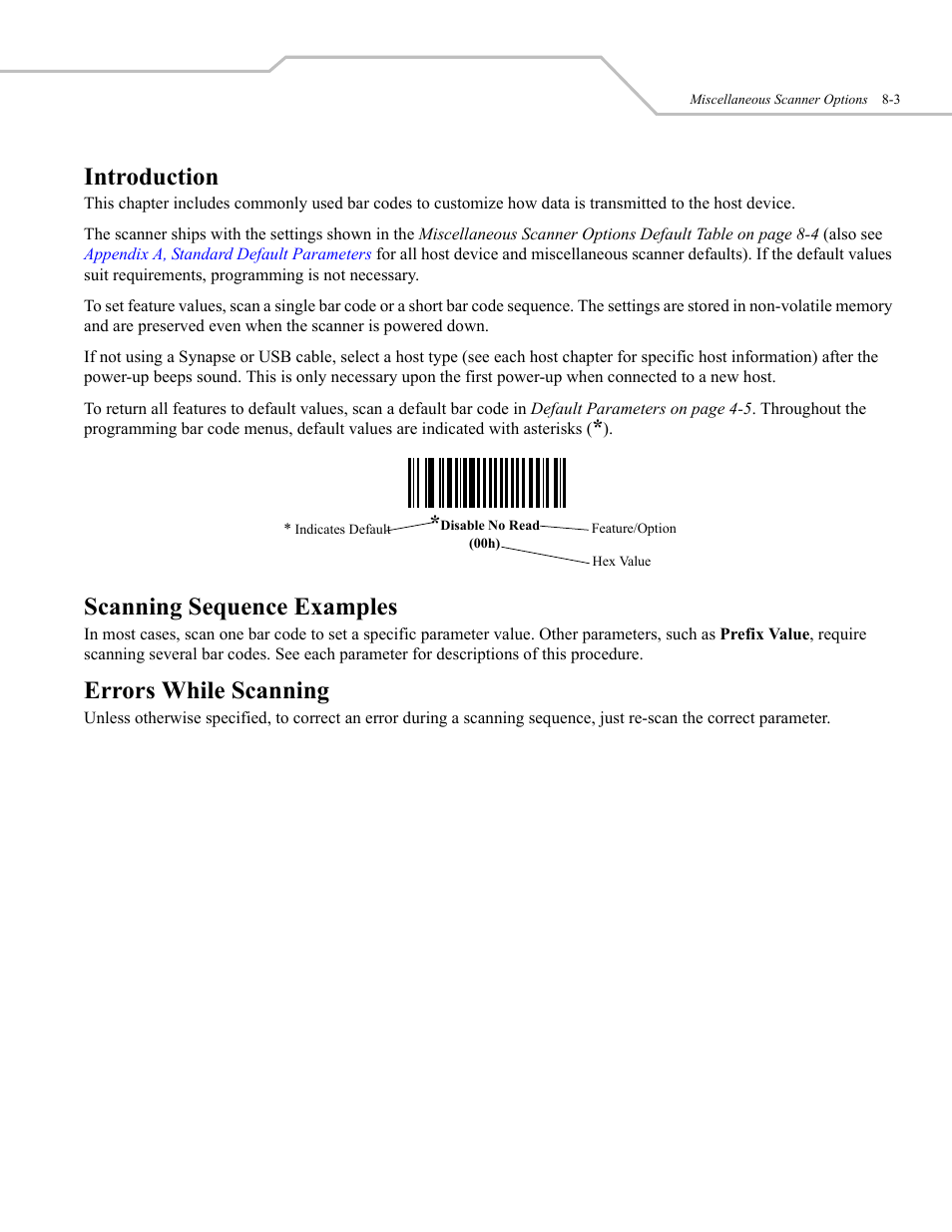 Introduction, Scanning sequence examples, Errors while scanning | Wasp Bar Code WLS 9500 User Manual | Page 145 / 189