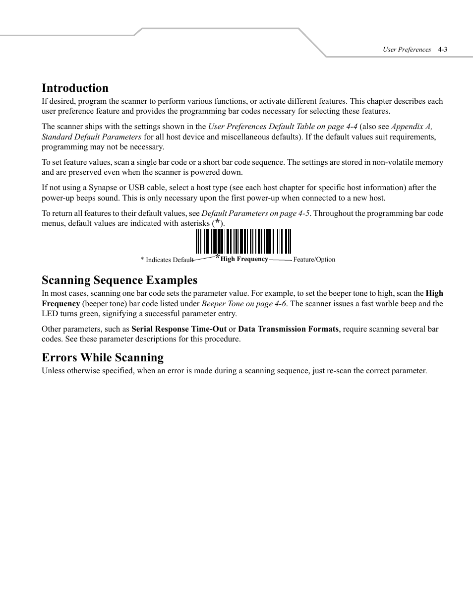 Introduction, Scanning sequence examples, Errors while scanning | Wasp Bar Code WLS 9500 User Manual | Page 39 / 189