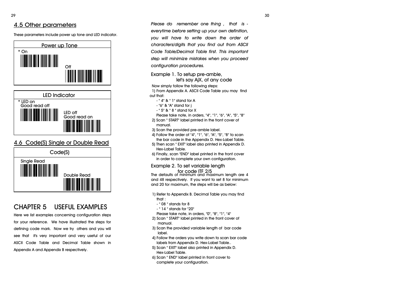 Chapter 5 useful examples | Wasp Bar Code CCD - 80SIR User Manual | Page 19 / 24