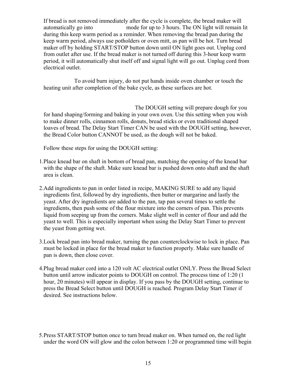 West Bend L4805 User Manual | Page 15 / 53