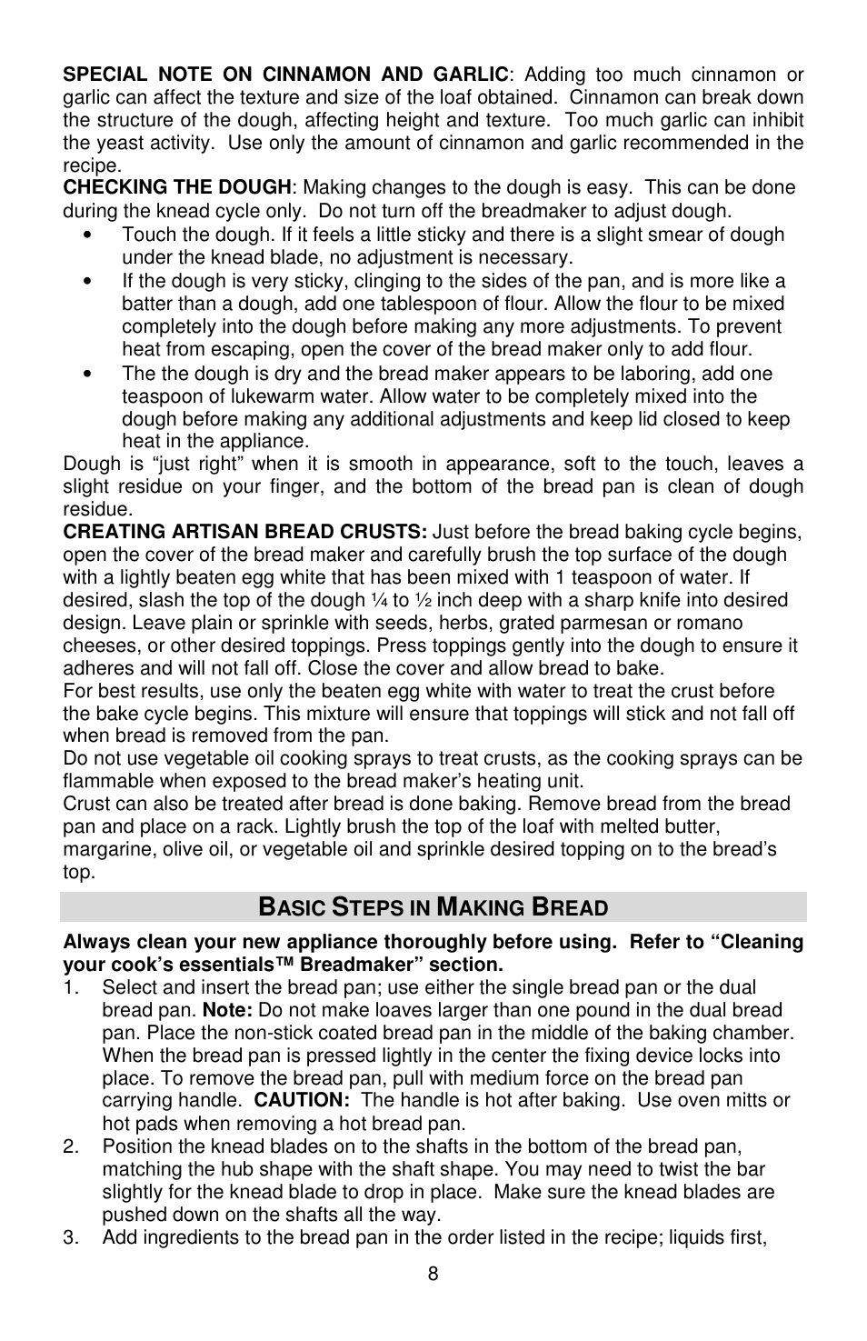 West Bend cook's essentials L5815 User Manual | Page 8 / 24