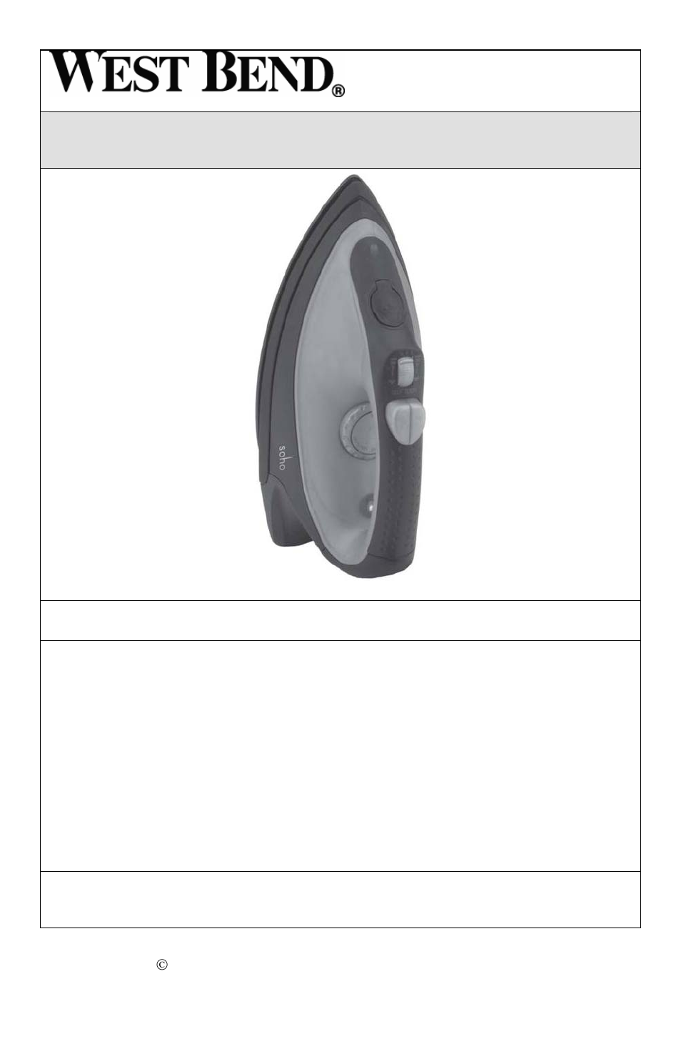 West Bend Soho SHIR100 User Manual | 24 pages