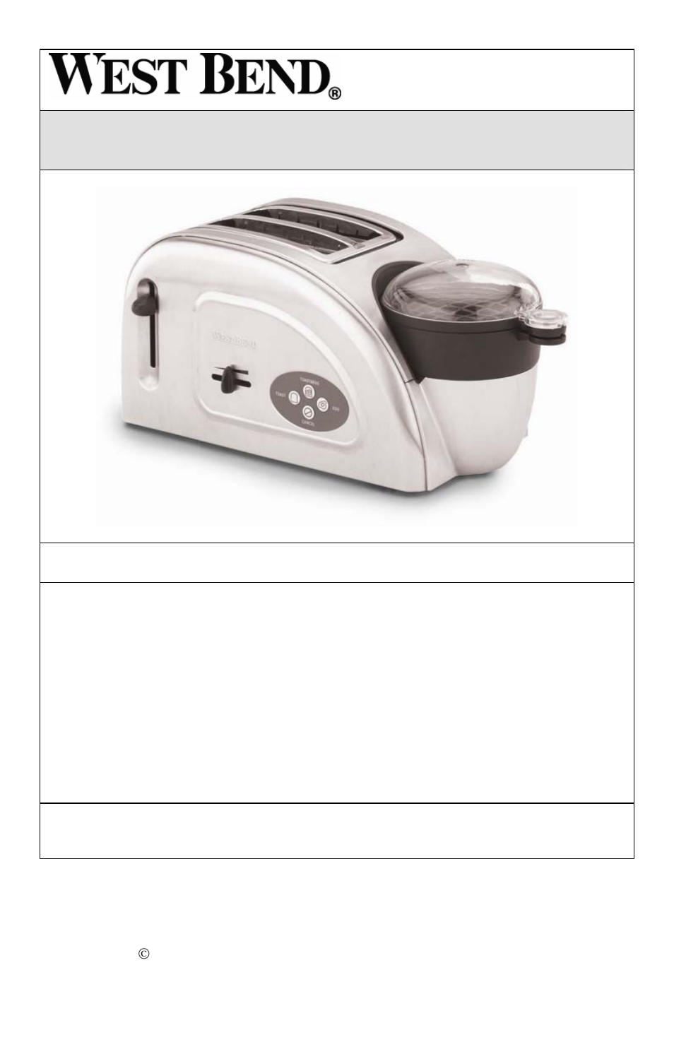 Fentes egg & muffin toaster | West Bend L5769 User Manual | Page 14 / 40