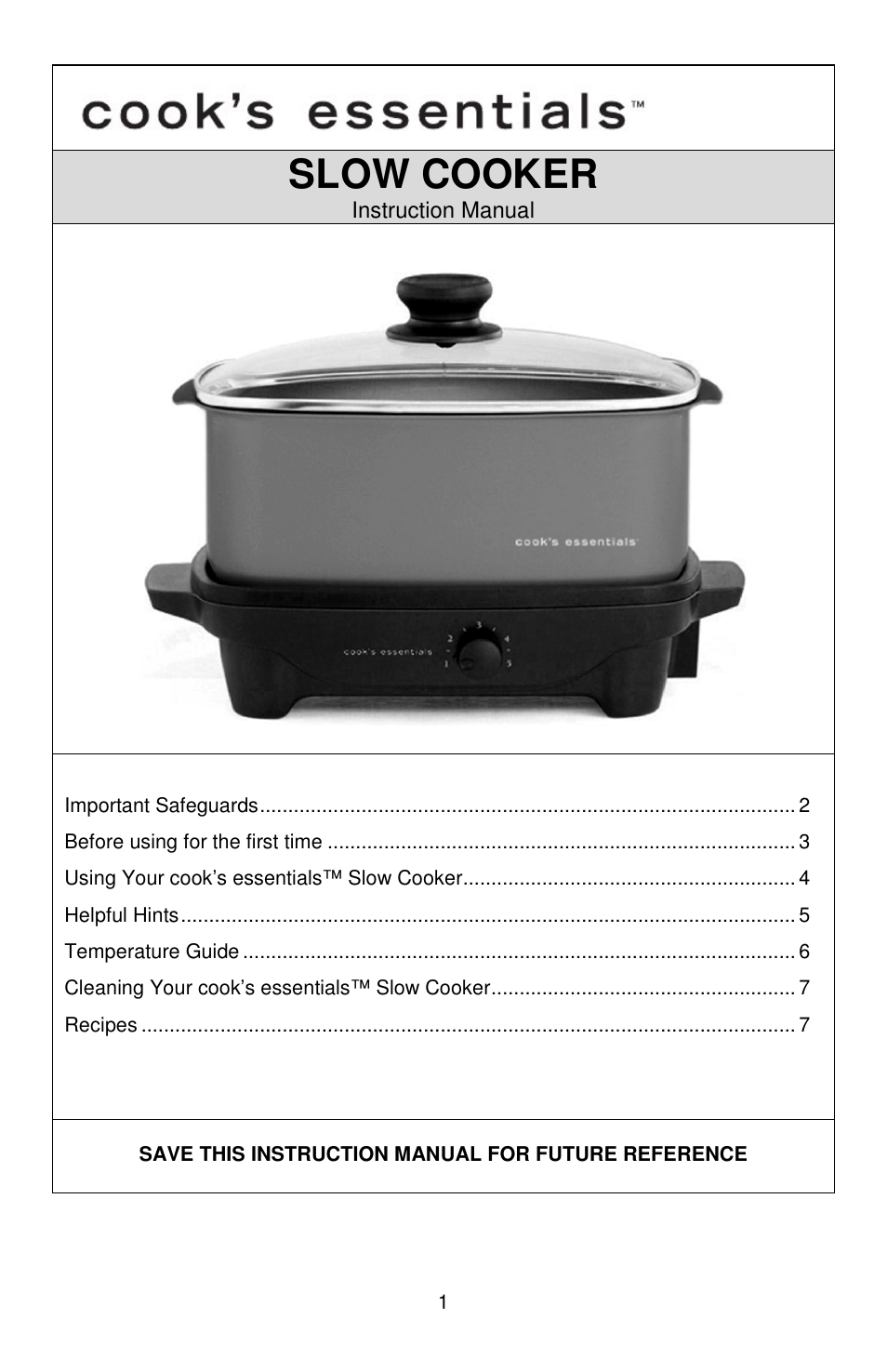 West Bend cook's essentials L5803A User Manual | 12 pages