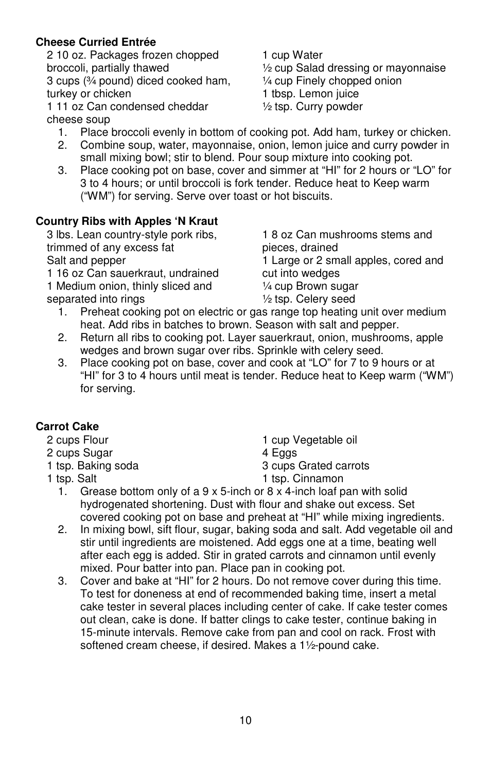 West Bend cook's essentials L5803A User Manual | Page 10 / 12