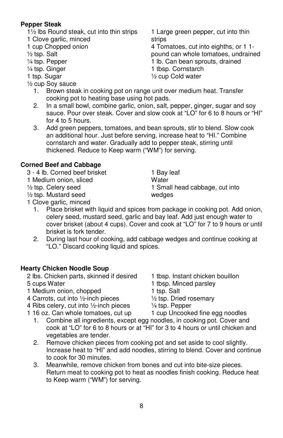 West Bend cook's essentials L5803A User Manual | Page 8 / 12