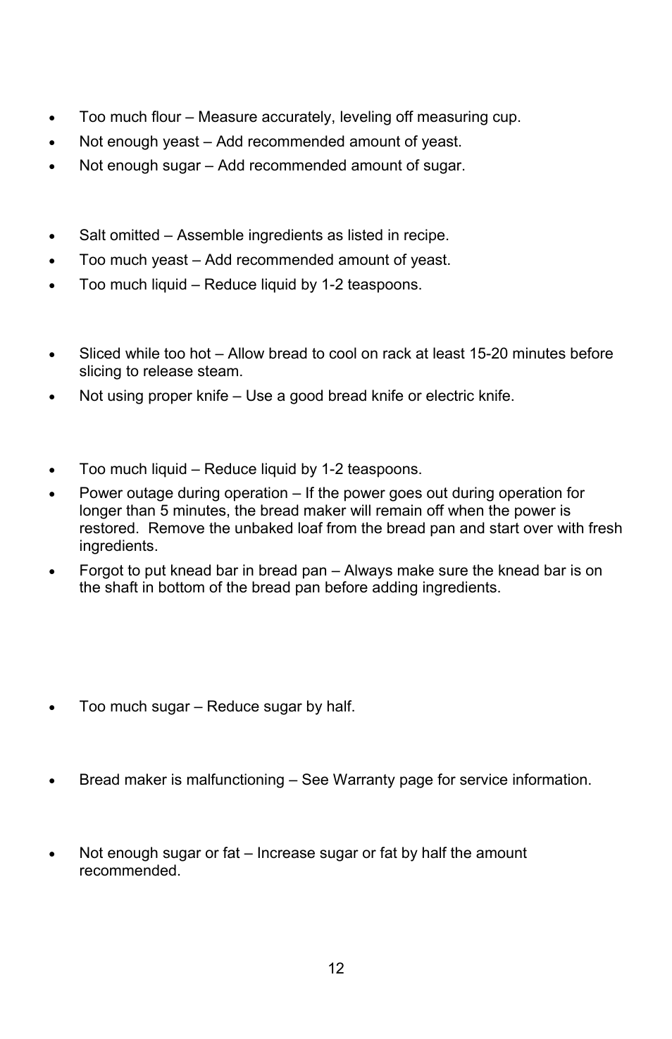 West Bend L5689A User Manual | Page 12 / 60