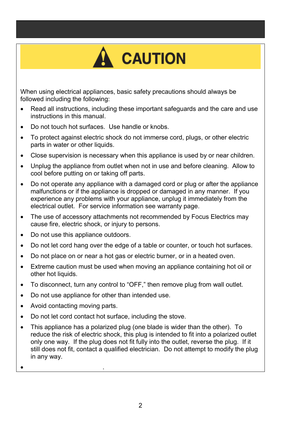 Important safeguards | West Bend L5689A User Manual | Page 2 / 60
