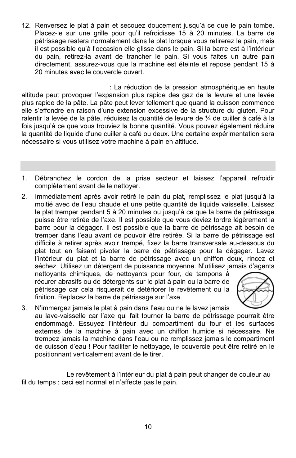 Nettoyage de votre machine à pain | West Bend L5689A User Manual | Page 30 / 60