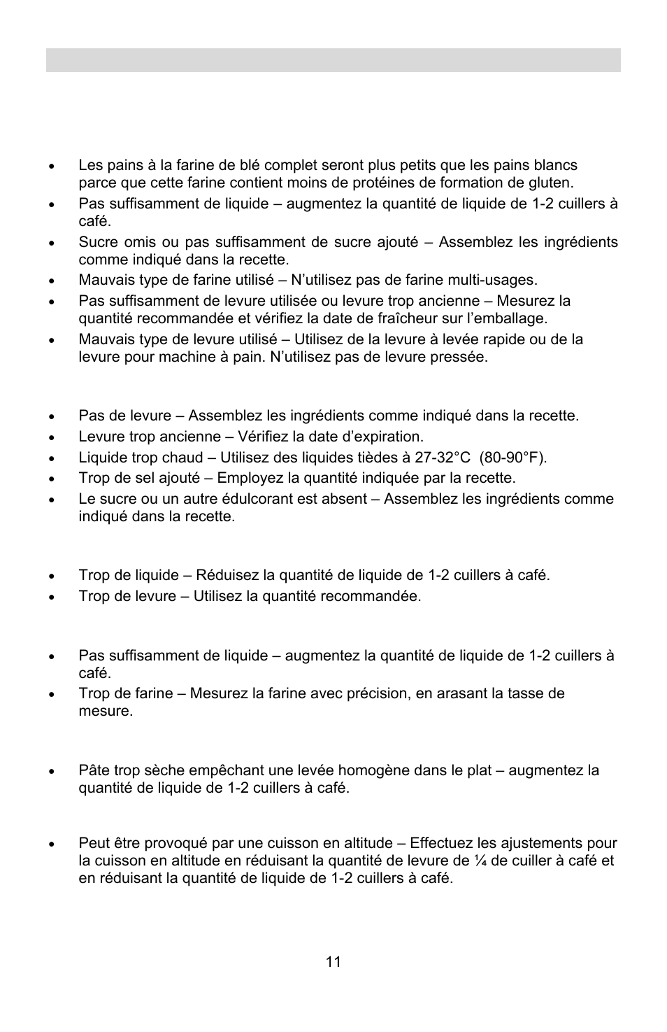 Guide pour la résolution des problèmes | West Bend L5689A User Manual | Page 31 / 60