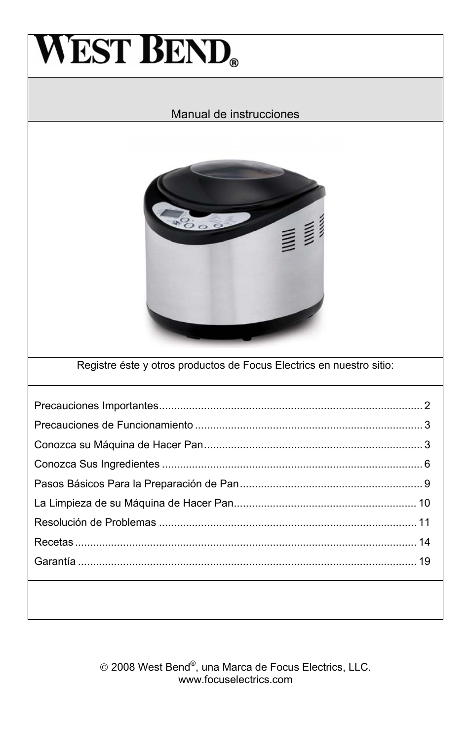 Máquina de hacer pan de 2 lb | West Bend L5689A User Manual | Page 41 / 60