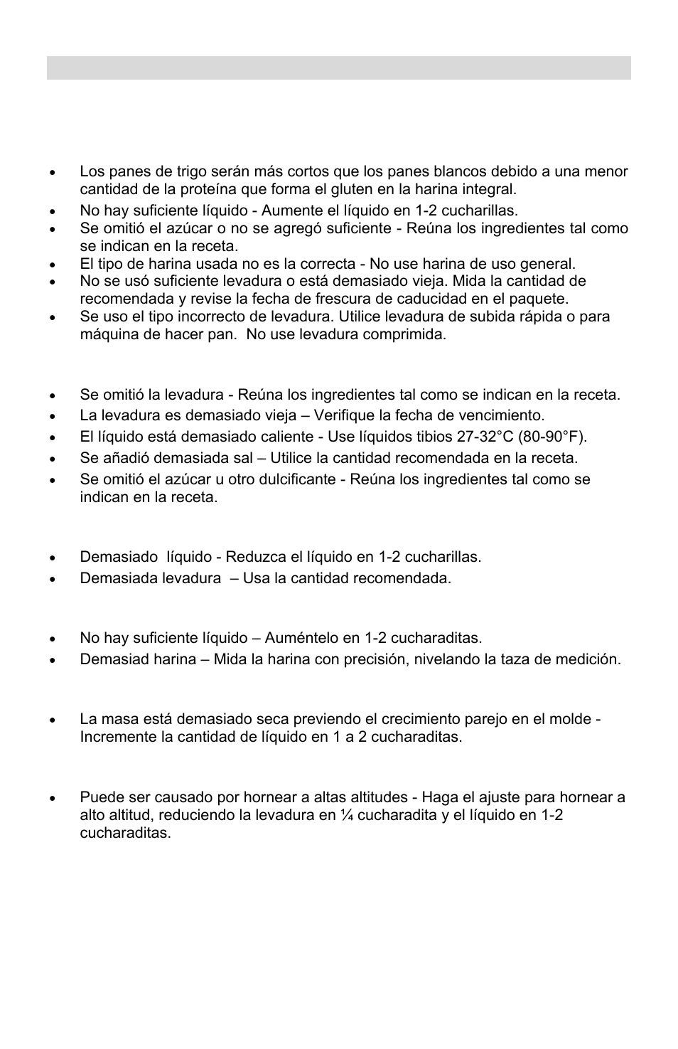 Guía de solución de problemas | West Bend L5689A User Manual | Page 51 / 60