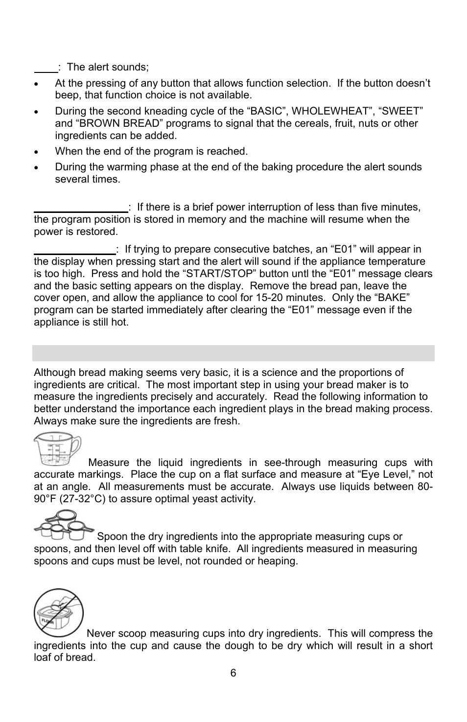 Know your ingredients and measure accurately | West Bend L5689A User Manual | Page 6 / 60