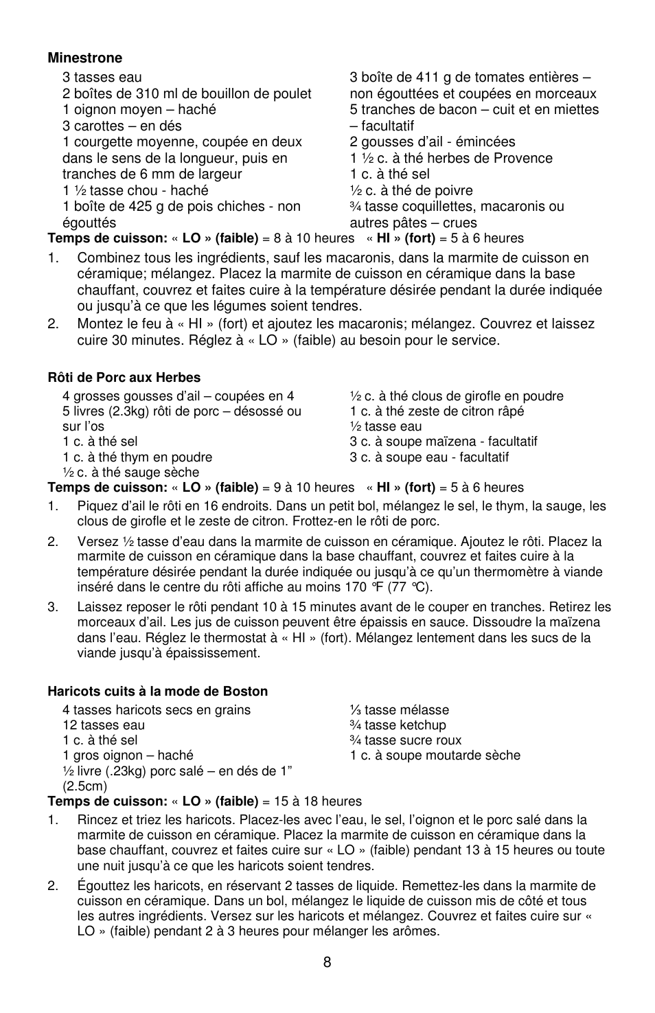 West Bend Crockery 84306 User Manual | Page 17 / 28