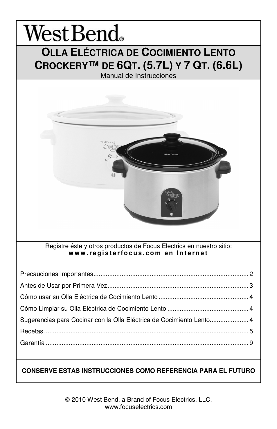 West Bend Crockery 84306 User Manual | Page 19 / 28