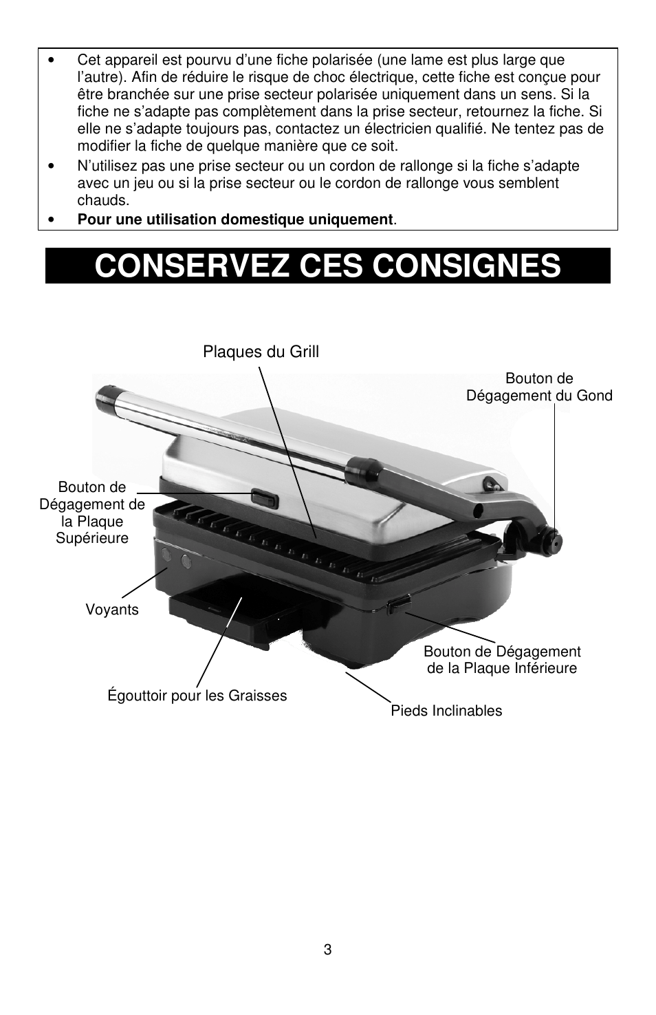 Conservez ces consignes | West Bend L5789 User Manual | Page 15 / 36