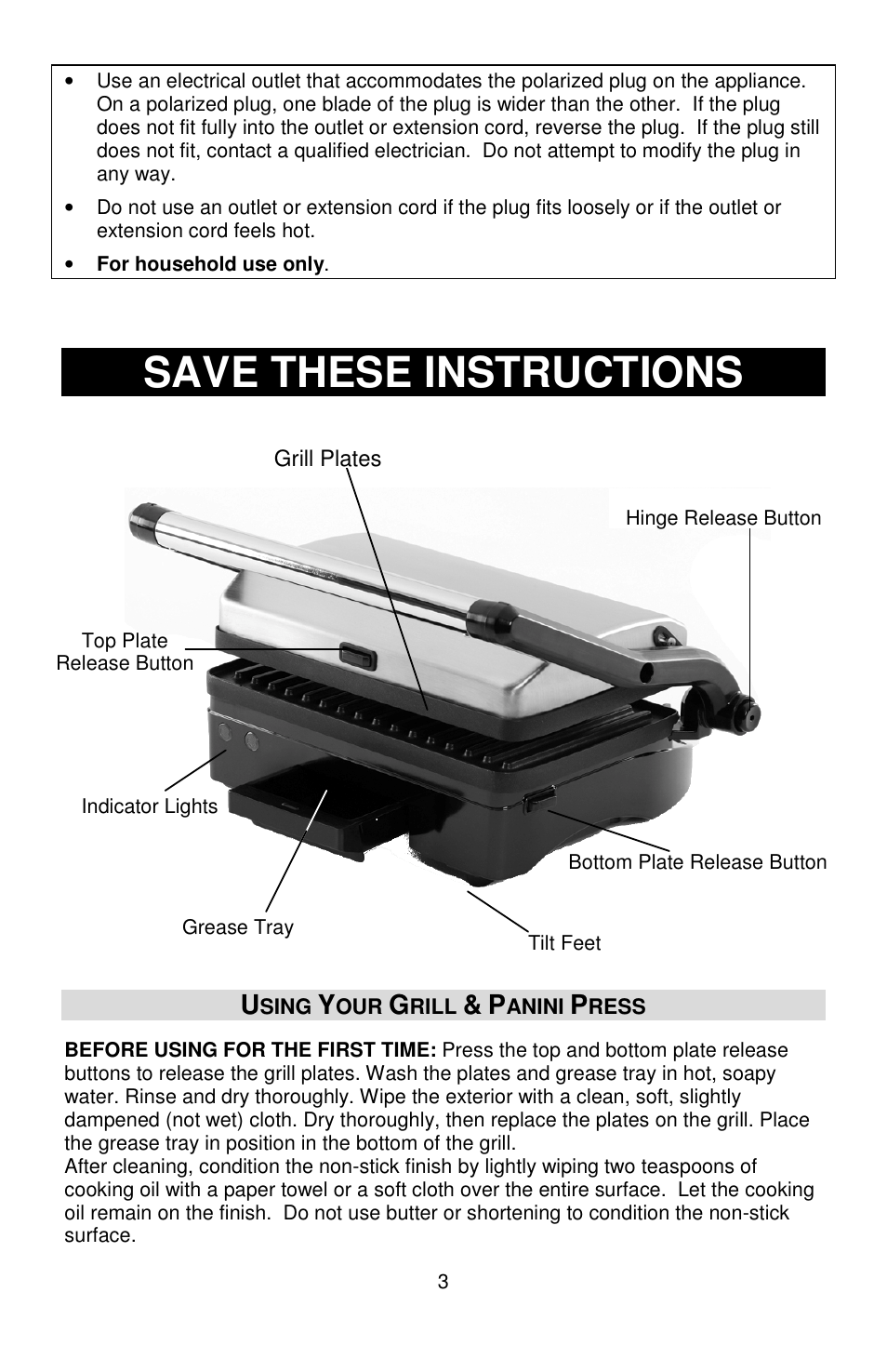Save these instructions | West Bend L5789 User Manual | Page 3 / 36