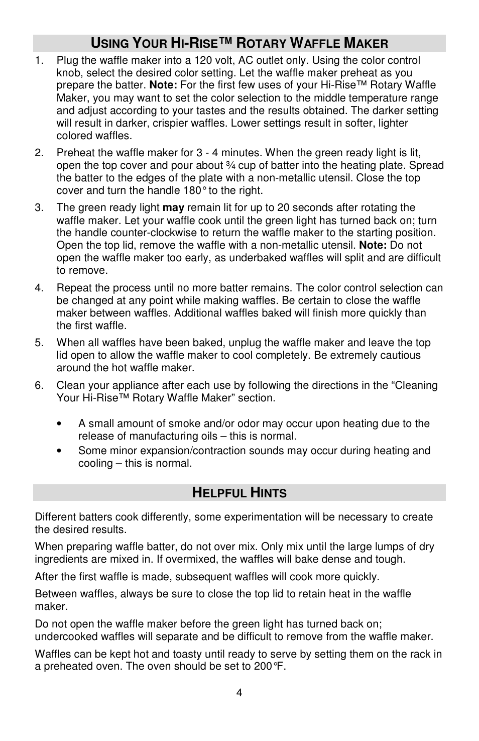 West Bend HI-RISE 6200 User Manual | Page 4 / 28