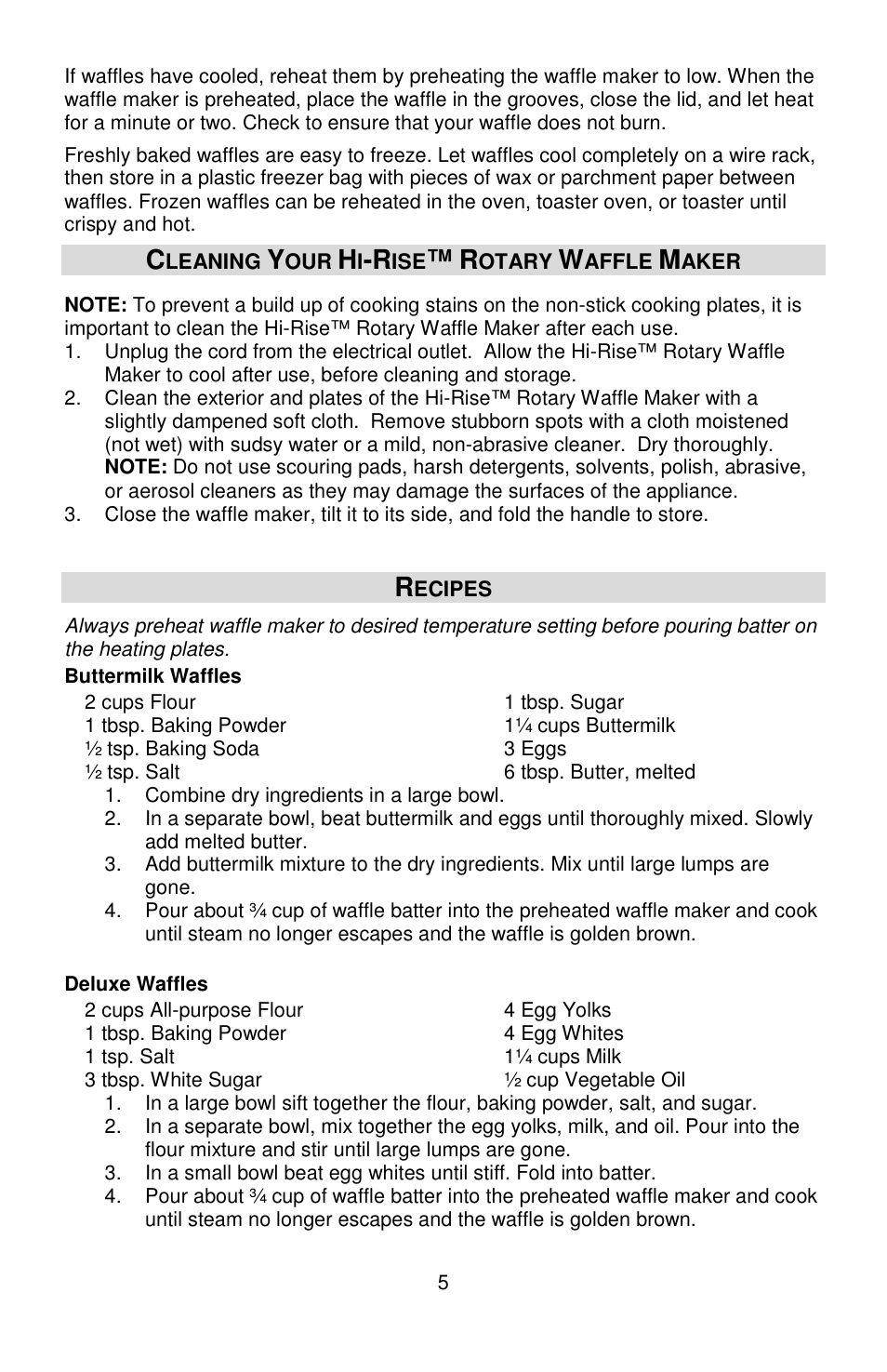 West Bend HI-RISE 6200 User Manual | Page 5 / 28