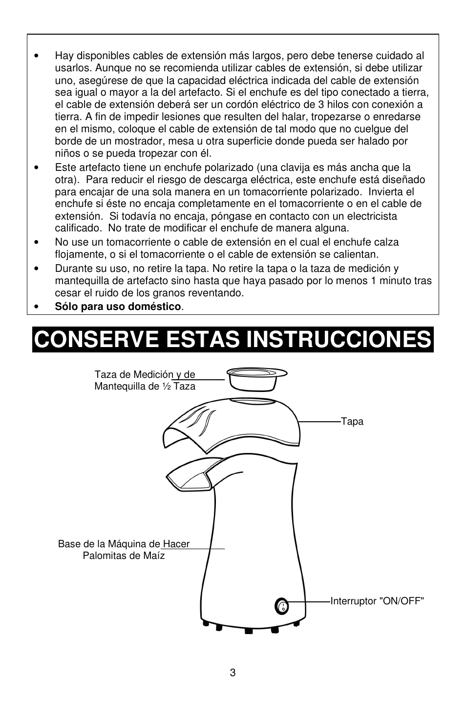 Conserve estas instrucciones | West Bend Air Crazy L5792B User Manual | Page 16 / 20