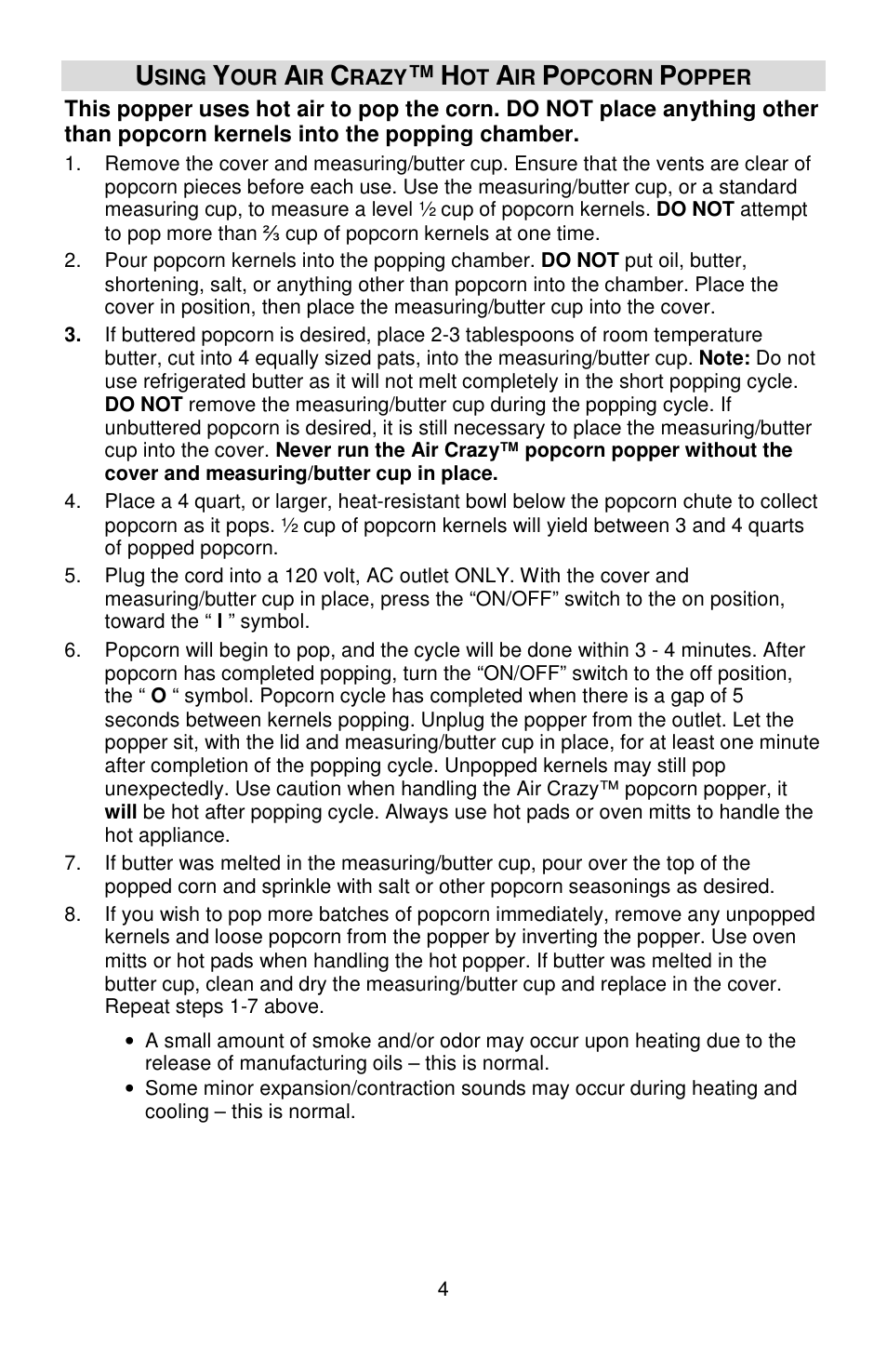 West Bend Air Crazy L5792B User Manual | Page 4 / 20