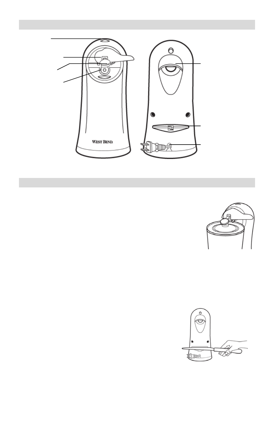 Know your can opener, Using your can opener | West Bend 77201 User Manual | Page 4 / 20