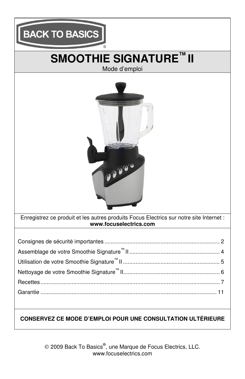 Smoothie signature | West Bend Smoothie Signature II User Manual | Page 13 / 36