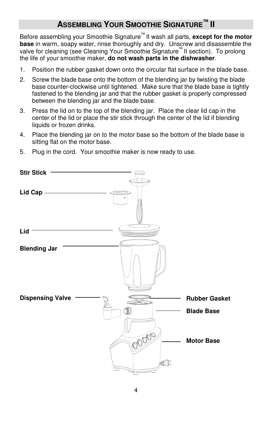 West Bend Smoothie Signature II User Manual | Page 4 / 36