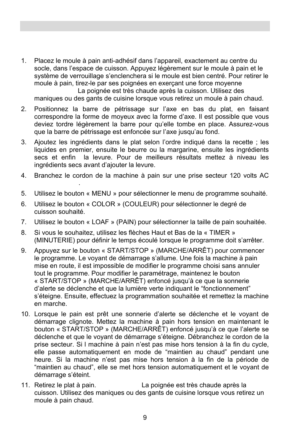 Etapes elémentaires de la préparation du pain | West Bend Chris Freytag 41200CF User Manual | Page 29 / 60