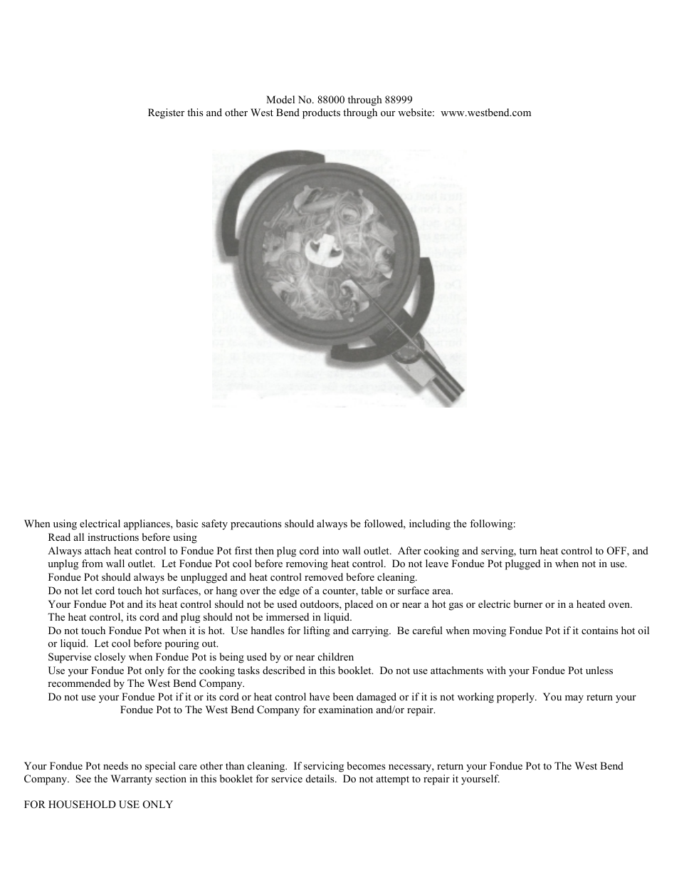 West Bend 88999 User Manual | 8 pages