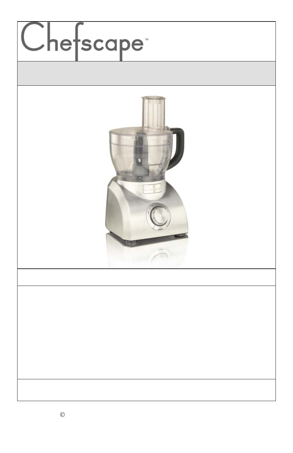 Robot culinaire | West Bend Chefscape L5747 User Manual | Page 11 / 32