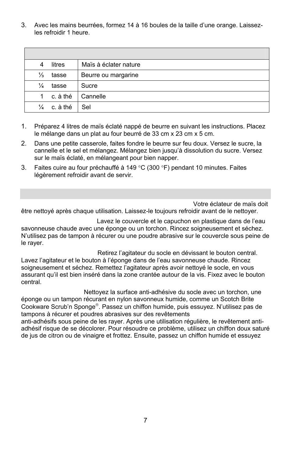 Nettoyage de l’éclateur de maïs stir crazy | West Bend STIR CRAZY L5557B User Manual | Page 15 / 24