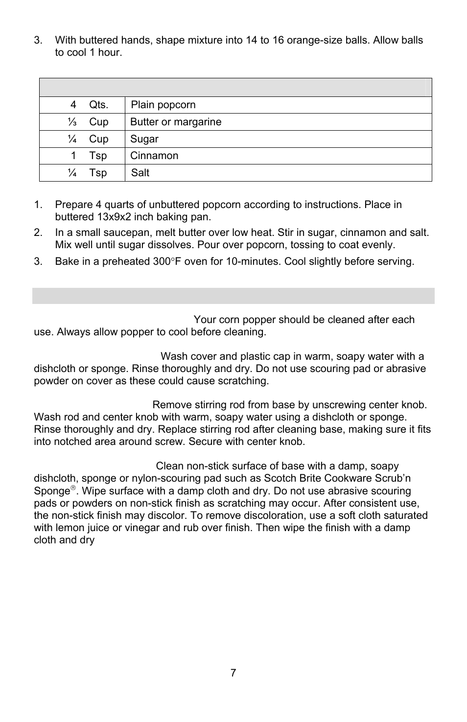 Cleaning your stir crazy® corn popper | West Bend STIR CRAZY L5557B User Manual | Page 7 / 24