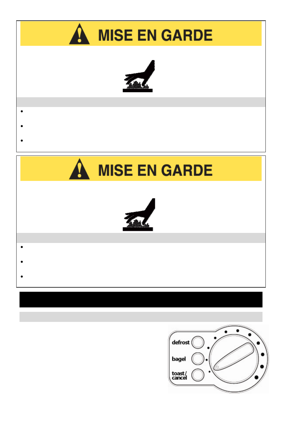 Précautions de sécurité à haute température, Utilisation de votre grille-pain, Conservez ces consignes | West Bend Studio Toaster User Manual | Page 10 / 20