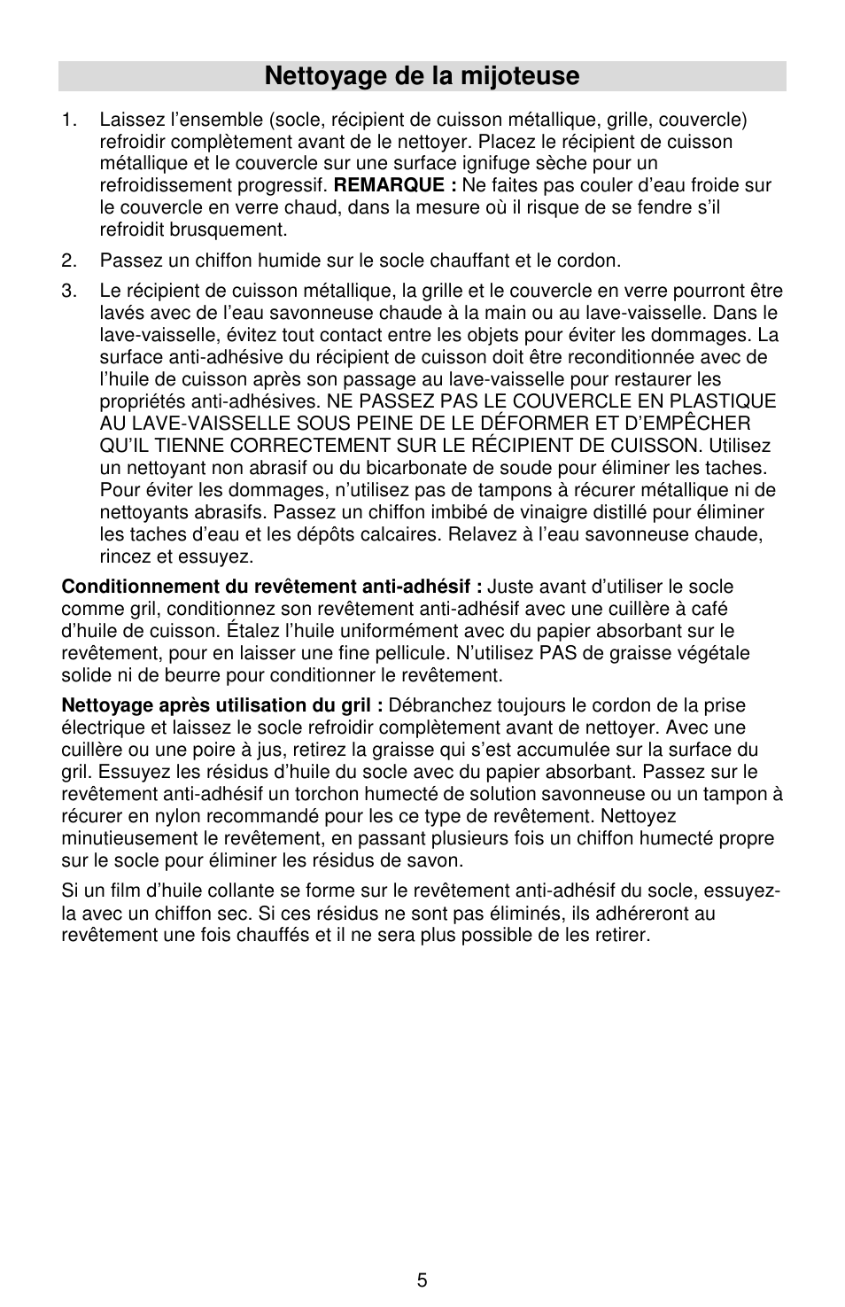 Nettoyage de la mijoteuse | West Bend Cookers User Manual | Page 29 / 72