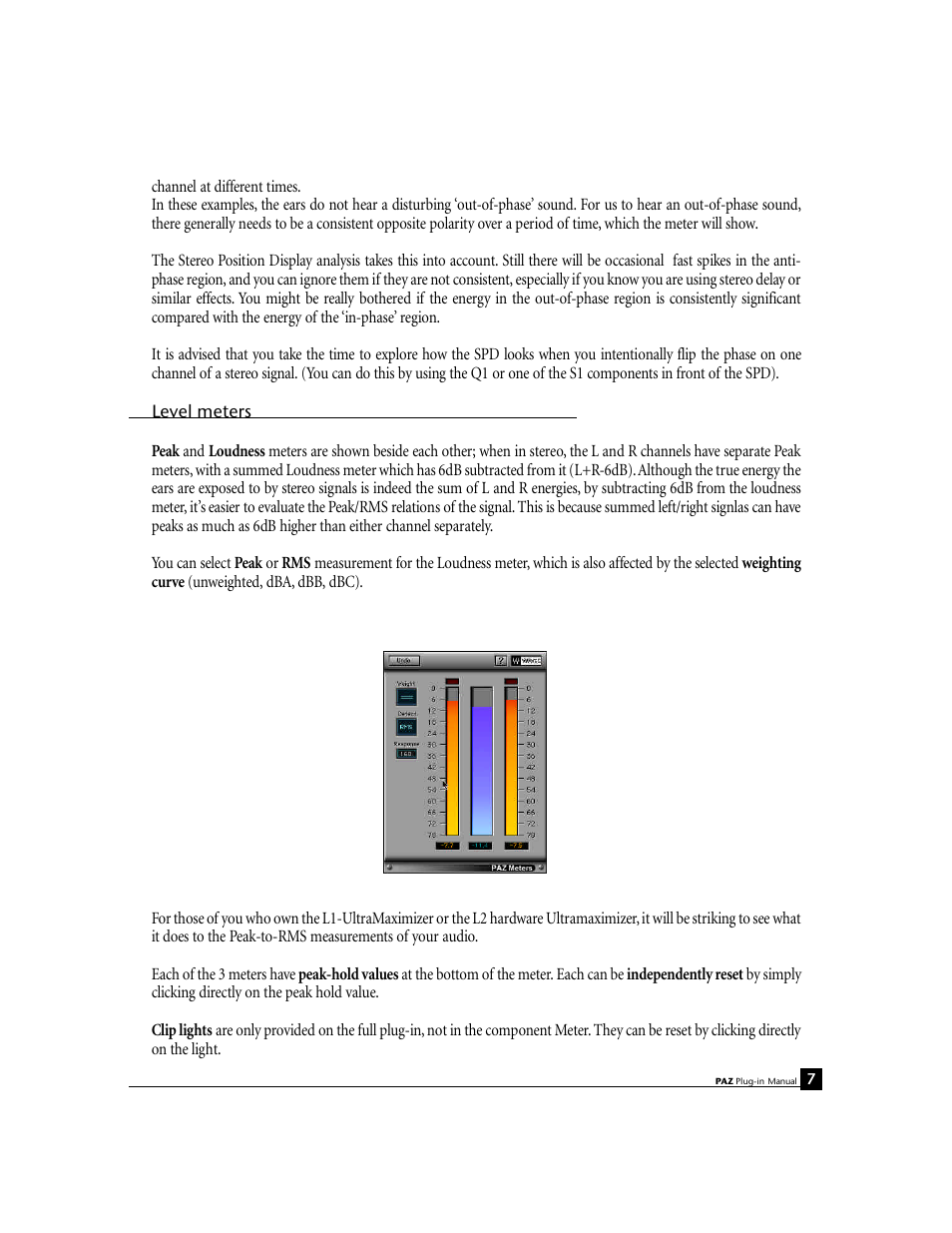 Level meters | Waves Psychoacoustic Analyzer PAZ User Manual | Page 8 / 9