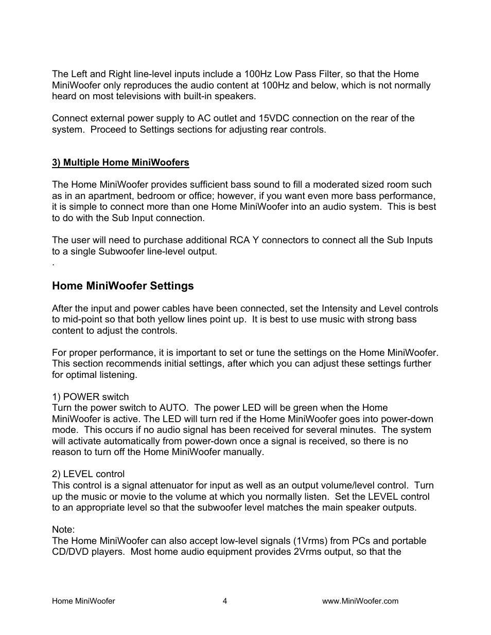 Waves MiniWoofer User Manual | Page 4 / 9