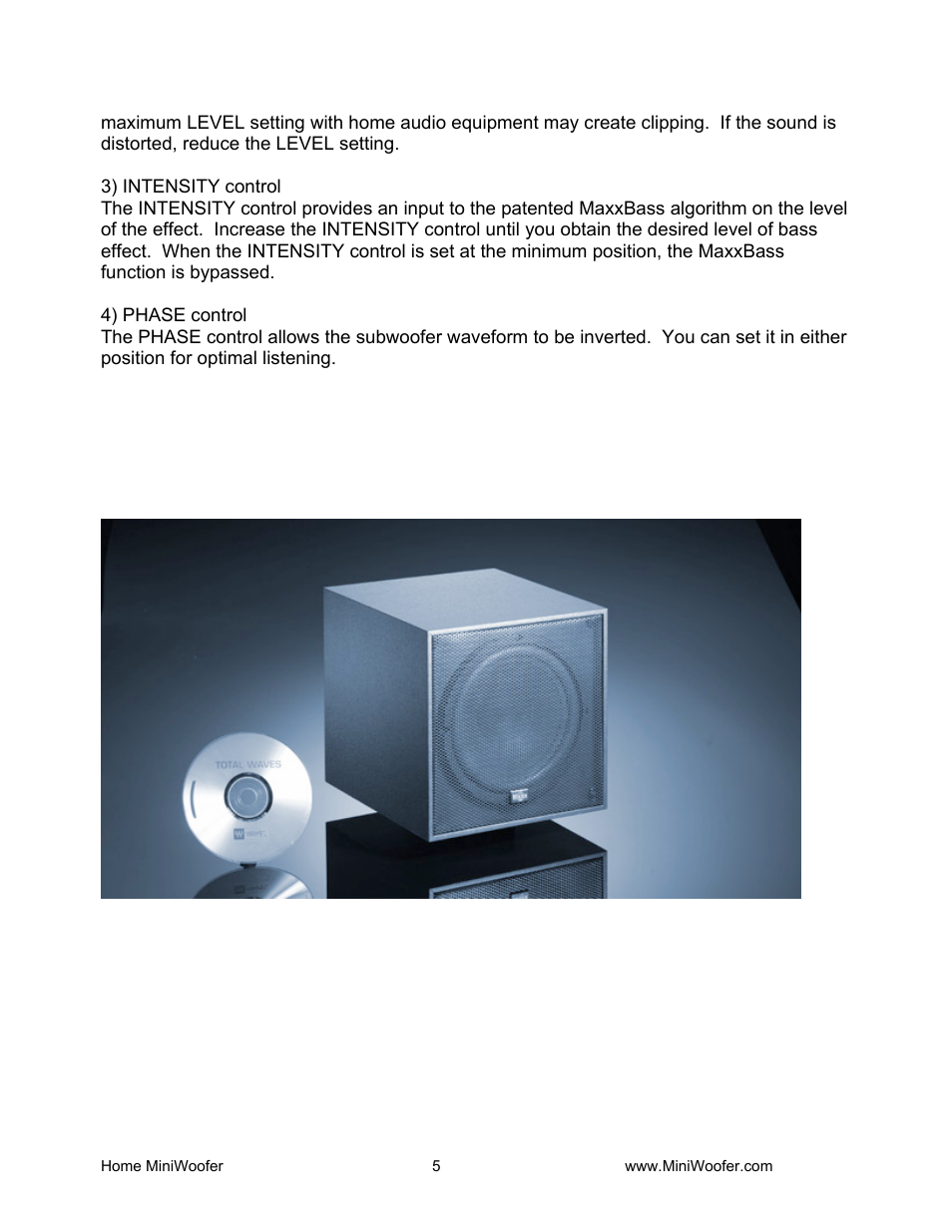 Waves MiniWoofer User Manual | Page 5 / 9