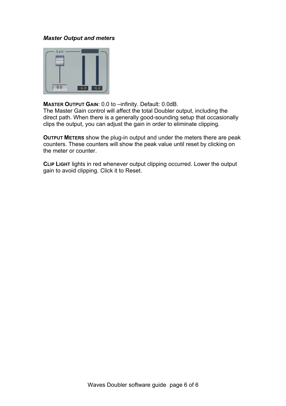 Waves Digital Audio Effects Processor Doubler User Manual | Page 6 / 6