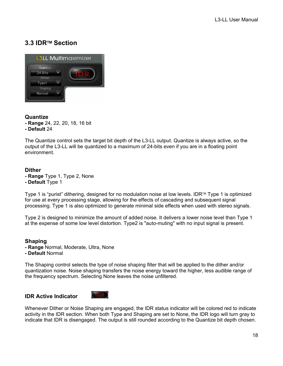 3 idr( section, Ection | Waves Multimaximizer L3-LL User Manual | Page 18 / 26