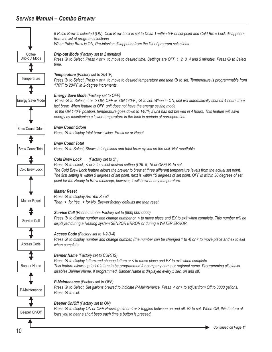 Service manual – combo brewer | Wibur Curtis Company PTT3 User Manual | Page 10 / 16