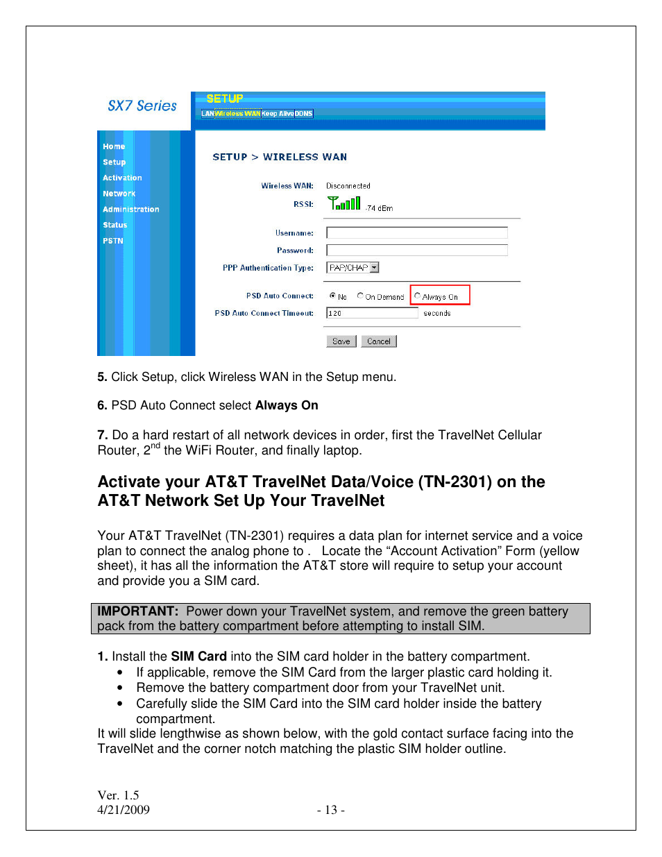 Winegard TRAVELNET TN-2303 User Manual | Page 13 / 18