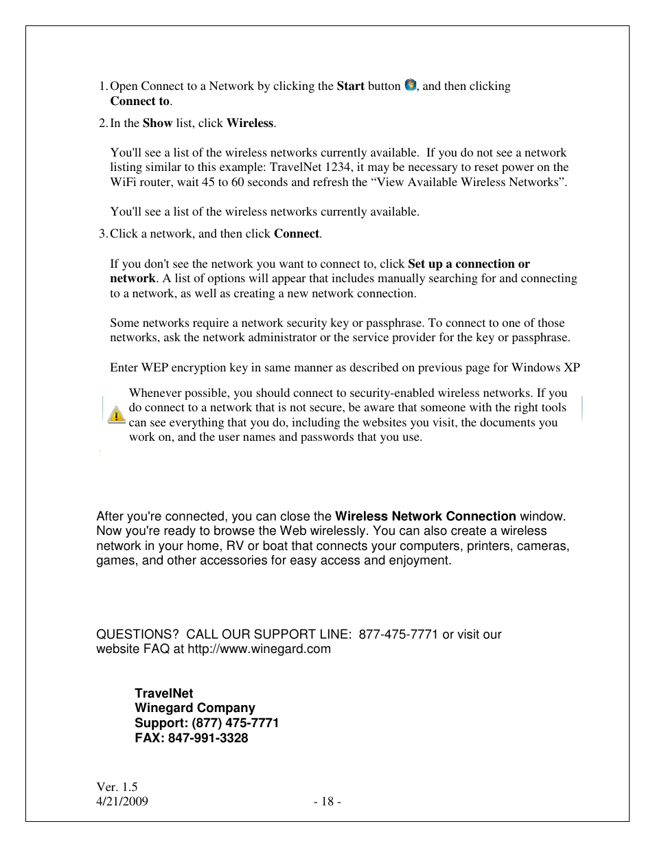 Winegard TRAVELNET TN-2303 User Manual | Page 18 / 18